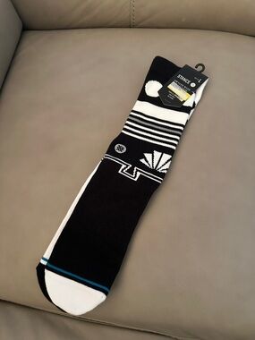 Stance Black & White Graphic Athletic Crew Socks